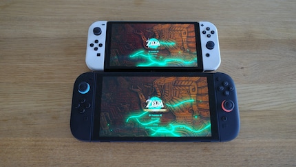 Dans l’ensemble, je préfère l’écran de la Switch 1. Photo : le menu de démarrage de « The Legend of Zelda : TotK ».
