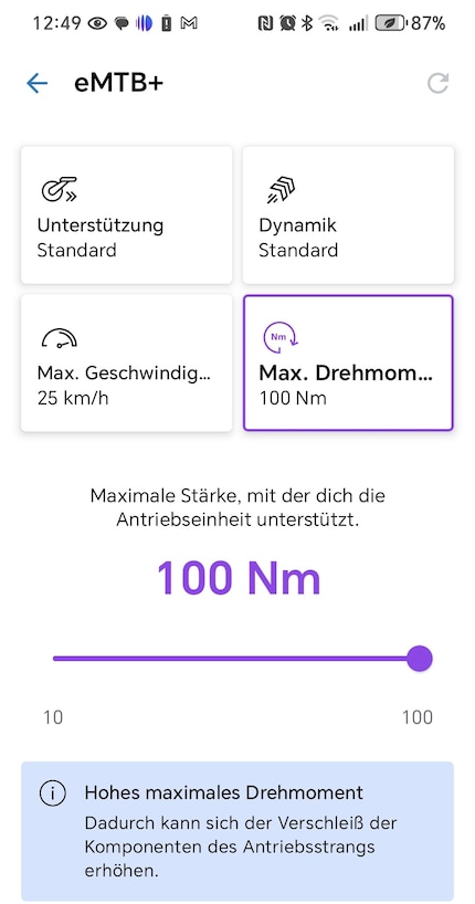 L’appli eBike Flow de Bosch permet d’adapter les paramètres de puissance.