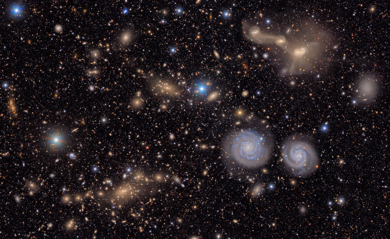Un détail de l'amas de galaxies Virgo.
