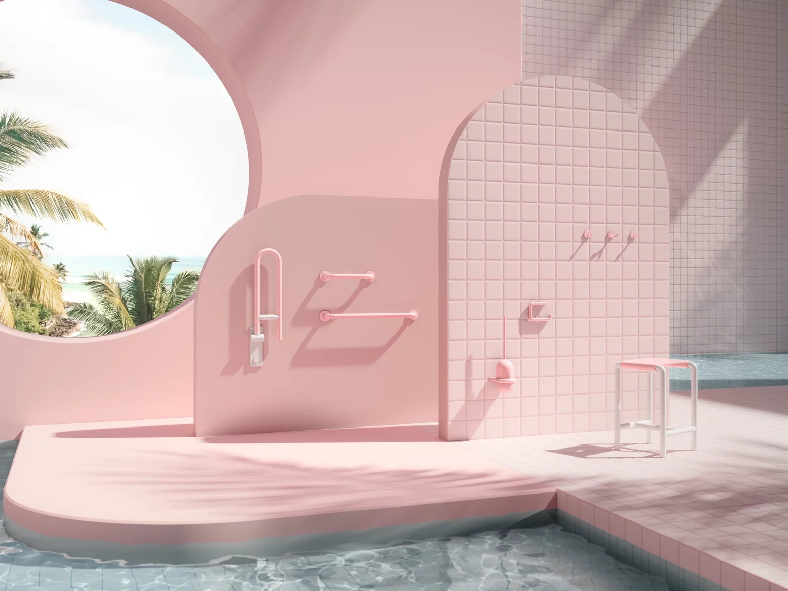Avec la collection Barbie x Hewi, la salle de bains doit être simple d'utilisation et inclusive, avec une touche de rose.