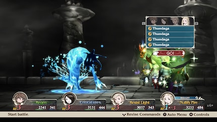 Enemies can also Brave or Default. You can see my party members’ available action points at the bottom of the screen. Most of them are in the red.