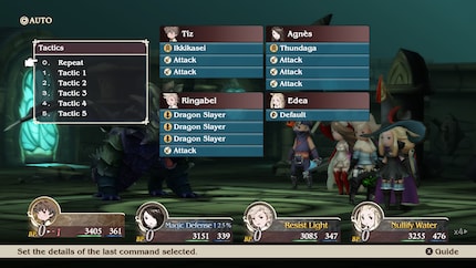 Repetitive battles against weak enemies can be automated. Nice one!