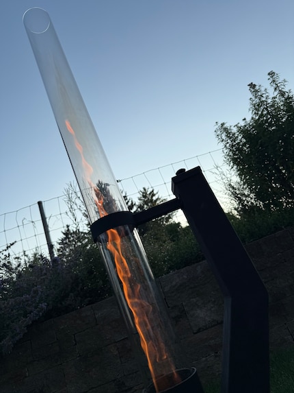 Just a little later, the flames are almost one metre tall.