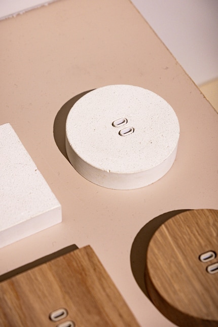 Kloss USB C+C Round, béton.