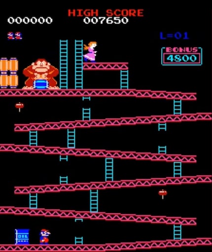 Le premier niveau du jeu d'arcade