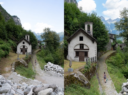 Thanks to the high resolution, there are still enough megapixels left for most applications after cropping from 35 mm (left) to 70 mm (right).
