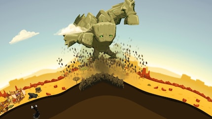 As a rock colossus, I terraform my world and thus create a mountain.