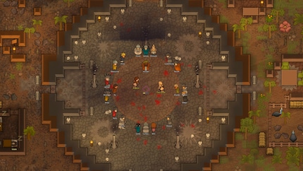 In «RimWorld» I can shape my colony and use the DLC «Ideology» to perform religious rituals, for example.