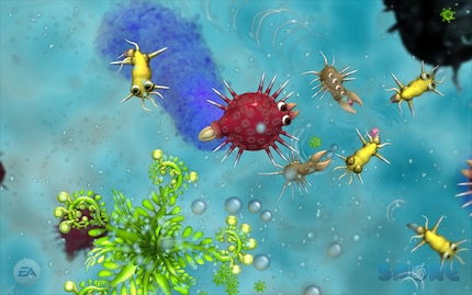 In «Spore» I start out as a tiny single-celled organism in a primordial soup and lead my self-designed species step by step all the way to galactic civilisation.