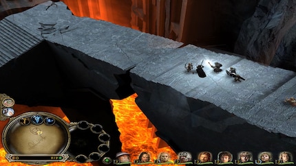 The Fellowship of the Ring in Moria. The Battle for Middle-Earth closely follows the films.