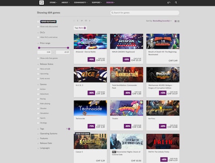 Le catalogue est « rétro » au sens large, car il comprend également des jeux modernes et inspirés de classiques, comme « Tinykin ».