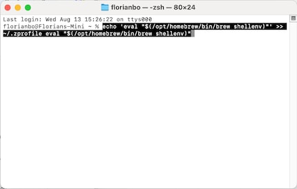 Pour que Terminal trouve le programme Homebrew.