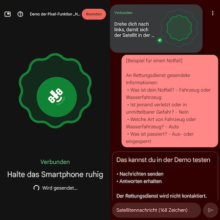 Comme pour la fonction d'appel d'urgence actuelle, vous devez orienter votre appareil avec précision en suivant les instructions.