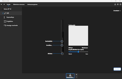 Voici à quoi ressemble le logiciel de Wacom.