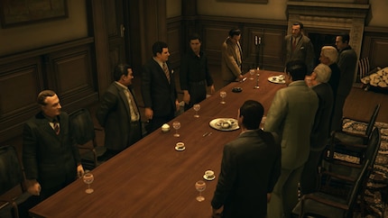 Family council in «Mafia II»: Here, the Mafia was shown as a strictly organised society, in contrast to the informal power of the Sicilian clans.