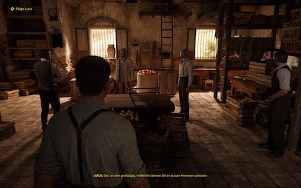 Enzo collects the farmers' taxes for Don Torrisi.