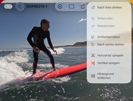 L'aperçu n'a pas les mêmes fonctions que sur le Mac.