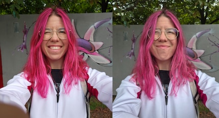 Selfies with Motorola are a little stronger on the left, but the skin tone can sometimes be a little too yellow.