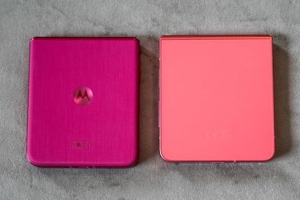I like the non-slip textile design of the Razr 60 Ultra on the left.