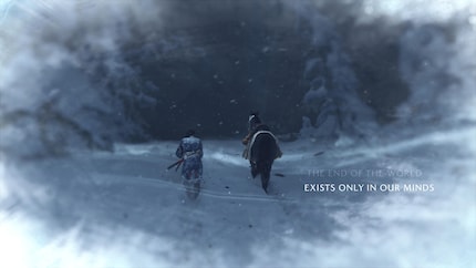 Atsu fights his way through the snow, accompanied by atmospheric music. However, the moment doesn’t last.