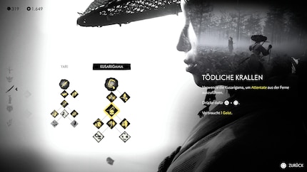 You have to unlock the stealth ability for your Kusarigama in the skill tree first.