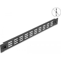 Delock 48.30cm (19") network cabinet panel with ventilation slots tool-free 1 U black