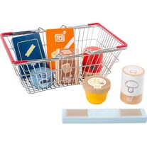small foot Food set in shopping basket fresh