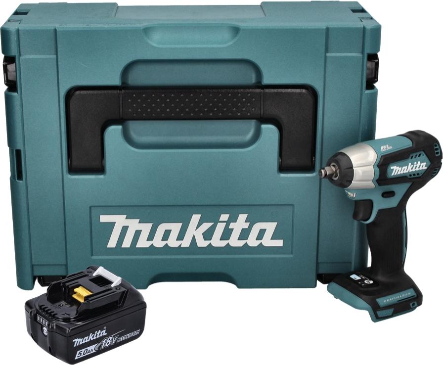 Makita DTW 180 T1J Battery impact wrench 18 V 180 Nm 3 8 Brushless 1x battery 5.0 Ah Makpac without Rechargeable battery operated Galaxus
