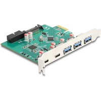 Delock USB 5 Gbps PCIe x1 card to 3x external Type-A + 2x external USB Type-C socket and 1x internal 19 Pi