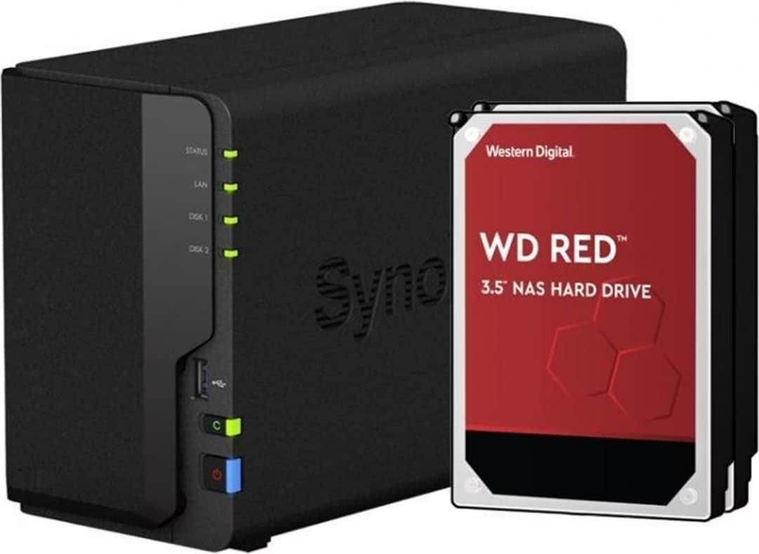 外付けハードディスク・ドライブ Synology NAS DS220j + WD 8TB x2 HDD 美品】Synology NAS DS220j + WD 8TB x2 HDD : Synology DS220j