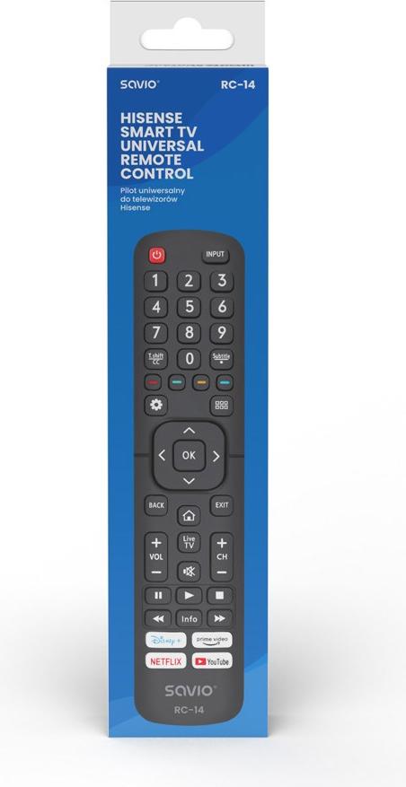 Savio RC 14 Universal Remote Control Replacement for HISENSE SMART TV Universal remote control Infrared Galaxus