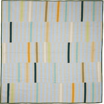 Hübsch Twist Bedspread Block 260x260 Vert foncé/multicolore (260 x 260 cm)