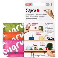 Sugru by tesa Sugru 3x Formbarer Allzweckkleber, vielseitige Klebeknete zum Dekorieren, Kleben & Reparieren (60 g)