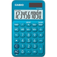 Casio Calculatrice de poche SL310UCBU 10 chiffres bleue (Cellules solaires, Piles)