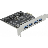 Delock PCI Express x1 card to 4 x external USB Type-A socket SuperSpeed USB (USB 3.2 Gen 1)
