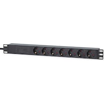 Intellinet 19" 7-way socket strip / PDU, protective contact, 1 U, with surge protection (CEE 7/4, 3 m)