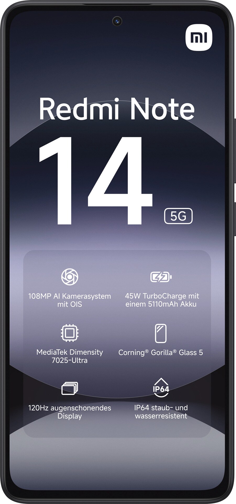 Xiaomi Redmi Note 14 5G (256 GB, Midnight Black, 6.67