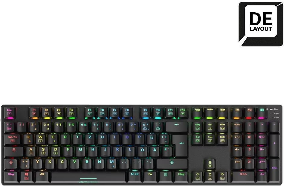 Sharkoon PureWriter TKL RGB (Kailh Choc Low Profile Blue)(DE) blanc au